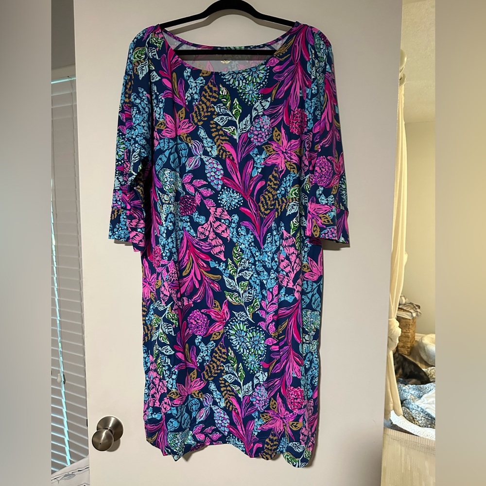 Lilly Pulitzer Blue and Pink Floral Dress